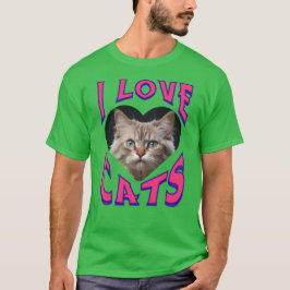 Camiseta Gato, corazón, eslogan