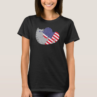 Camiseta Gato Corazón Patriotismo Nosotros 4 De Julio Bande