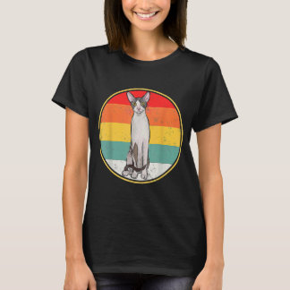 Camiseta Gato Cornish Rex Puesta de Sol Vintage