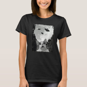 Camiseta Gato Corriendo De Aliens Spaceships Cat Alien inva