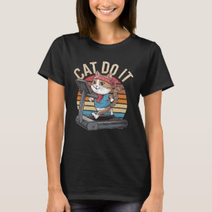 Camiseta Gato corriendo en la cinta de correr