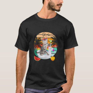 Camiseta Gato Corto Con Margarita Unicornio Flotante Gatito