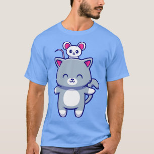 Camiseta Gato corto con ratón suave