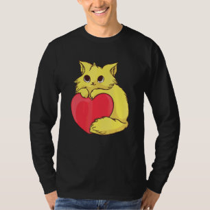 Camiseta Gato Corto Para Gatitos De Color Gatito Con Corazó