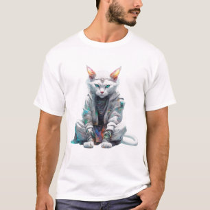 Camiseta Gato cósmico en la cresta meditativa