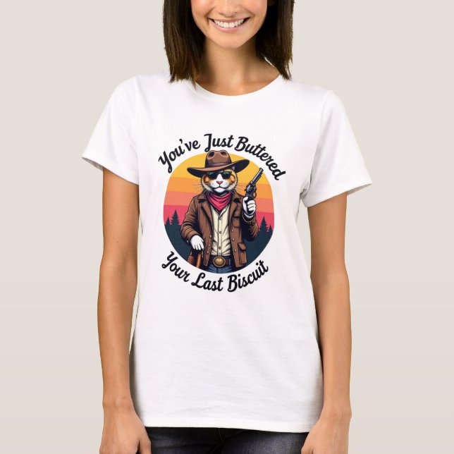 Camiseta Gato Cowboy Funny | Acabas de manchar (Anverso)