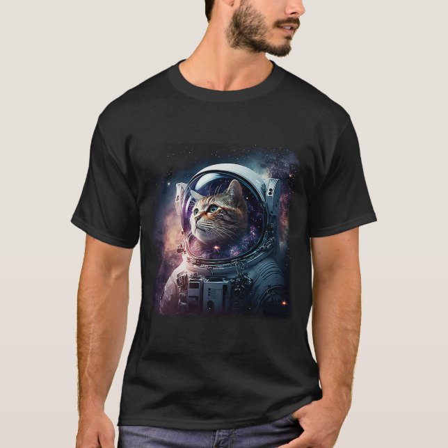 Camiseta Gato Cuerdo En El Espacio Profundo (Anverso)