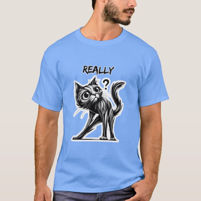 Camiseta Gato curioso: diseño humorístico (Anverso)