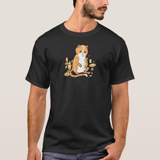 Camiseta Gato Cute Ginger Cuarentena divertido Raglan (Anverso)