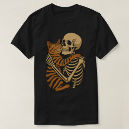 Camiseta Gato Cuto Asombroso - Skeleton Abrazando el arte K