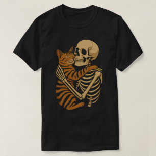 Camiseta Gato Cuto Asombroso - Skeleton Abrazando el arte K