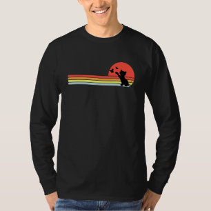 Camiseta Gato Cuto Jugando Con Estilo Retro De Mariposa