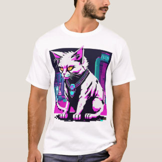 Camiseta Gato Cyberpunk de Neon City
