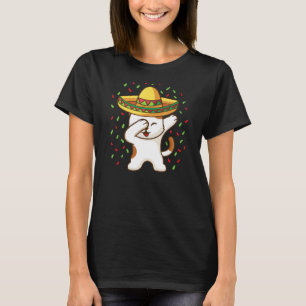 Camiseta Gato Dabbing bailando con sombrero mexicano Viva M