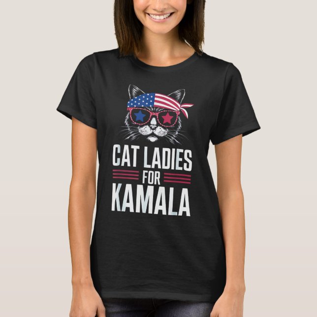 Camiseta Gato Damas de Kamala 2024 Presidente Kamala-Harris (Anverso)