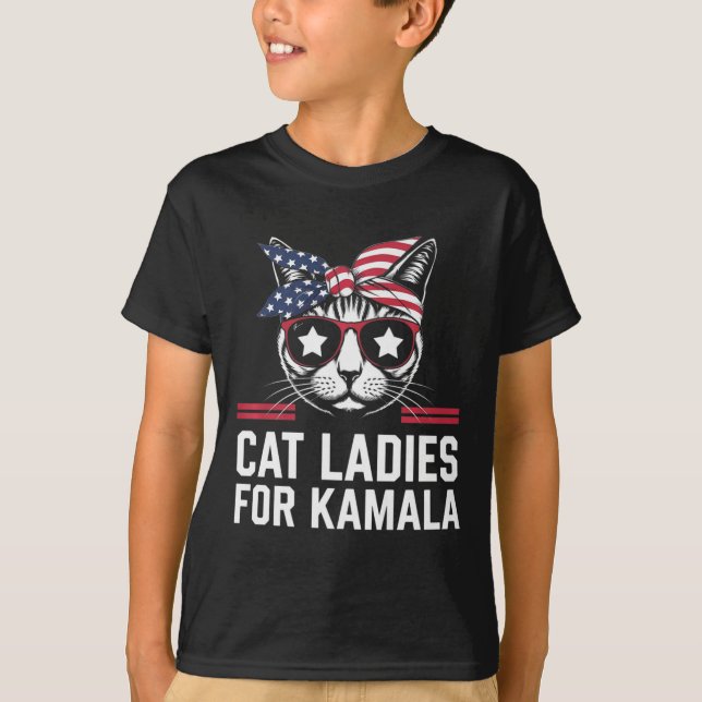 Camiseta Gato Damas De Kamala Gracioso Cat 2024. Kamala Har (Anverso)