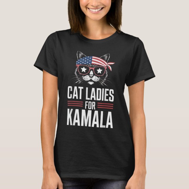 Camiseta Gato Damas de Kamala Gracioso Cat 2024 Kamala-Harr (Anverso)