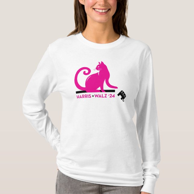 Camiseta Gato Damas de Kamala Kamala Harris 24 (Anverso)