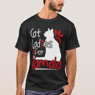 Camiseta Gato Damas De La Gráfica Kamala Silhouette