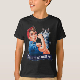 Camiseta Gato Damas Infantiles Votan A Rosie