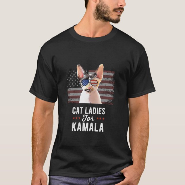 Camiseta Gato Damas para el gracioso presidente de Kamala e (Anverso)