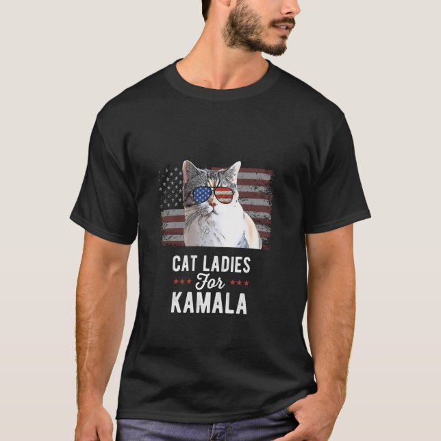 Camiseta Gato Damas para el gracioso presidente de Kamala e (Anverso)