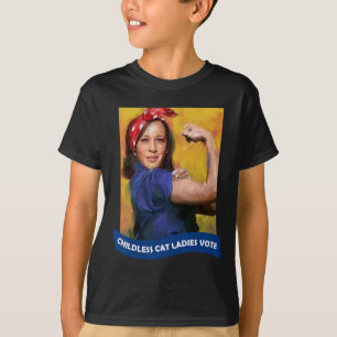 Camiseta Gato Damas Votar Kamala 2024 Rosie The Riveter