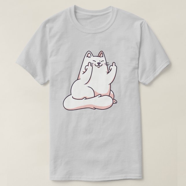 Camiseta Gato Dando El Dedo (Diseño del anverso)