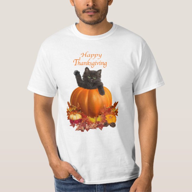Camiseta Gato de Acción de Gracias (Anverso)