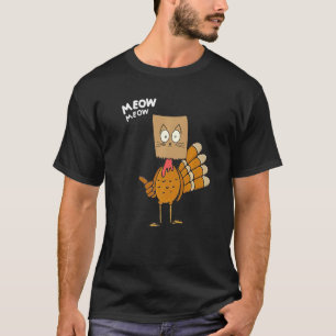 Camiseta Gato de Acción de Gracias Gato Falso Maullar Pavo