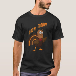 Camiseta Gato de Acción de Gracias Gato Falso Maullido Pav