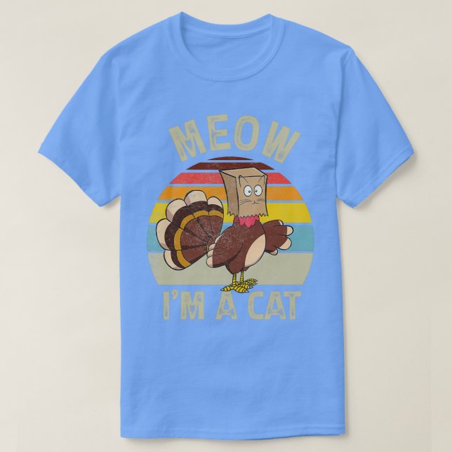 Camiseta Gato de Acción de Gracias Gracioso Turco Falso Gat (Diseño del anverso)