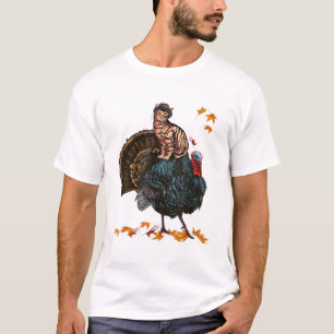 Camiseta Gato de Acción de Gracias Peregrino Disfraz Turco 