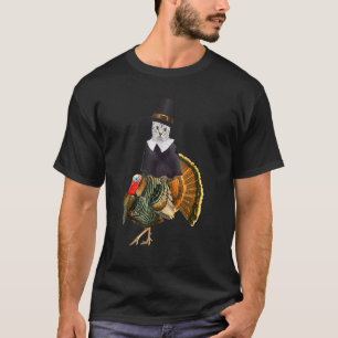 Camiseta Gato de Acción de Gracias Peregrino Disfraz Turco 