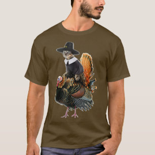 Camiseta Gato de Acción de Gracias Peregrino Disfraz Turco 