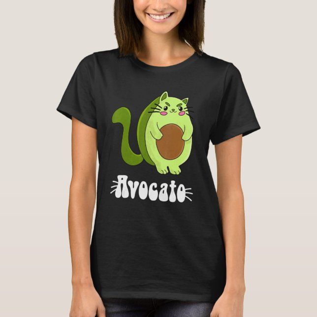Camiseta Gato de aguacate de aguacate dueño de gato Vegetar (Anverso)