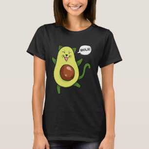 Camiseta Gato de aguacate lindo diciendo Hola divertido jue