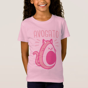 Camiseta Gato de aguacate rosado