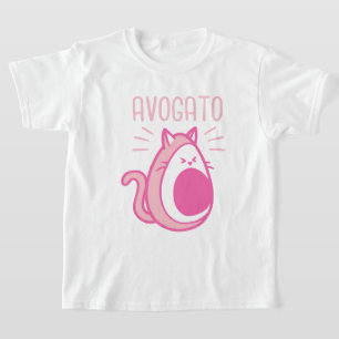 Camiseta Gato de aguacate rosado