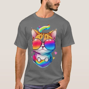 Camiseta Gato de Aliado LGBT Gracioso LGBTQ T Gift Idea All