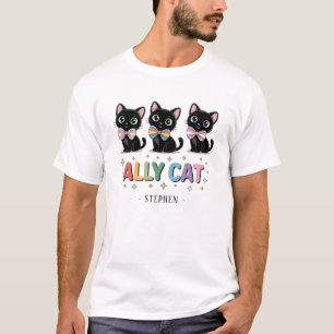 Camiseta Gato de Ally - Gato negro Orgullo LGBTQ