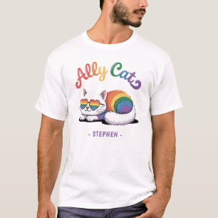 Camiseta Gato de Ally - Orgullo Gay Blanco (2)