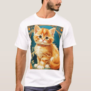 Camiseta Gato de Alphonse Mucha Art Nouveau