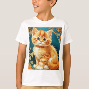 Camiseta Gato de Alphonse Mucha Art Nouveau