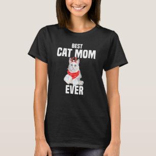 Camiseta Gato de Angora con traje de reno mejor mamá de gat