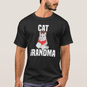 Camiseta Gato de Angora lindo con gato de reno disfraz abue