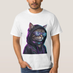 Camiseta Gato de Angry Birds Tabby Cyberpunk Friki Futurist