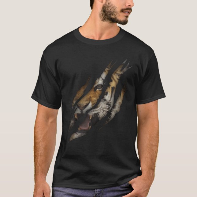 Camiseta Gato de animal salvaje de Safari asolado por la ca (Anverso)