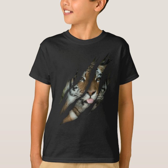Camiseta Gato de animal salvaje de Safari canto de tigre co (Anverso)