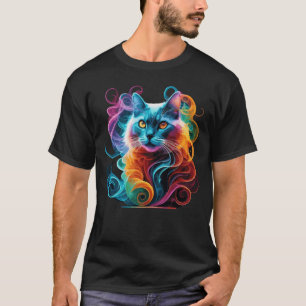 Camiseta Gato de anime espectral en explosión de humo vibra